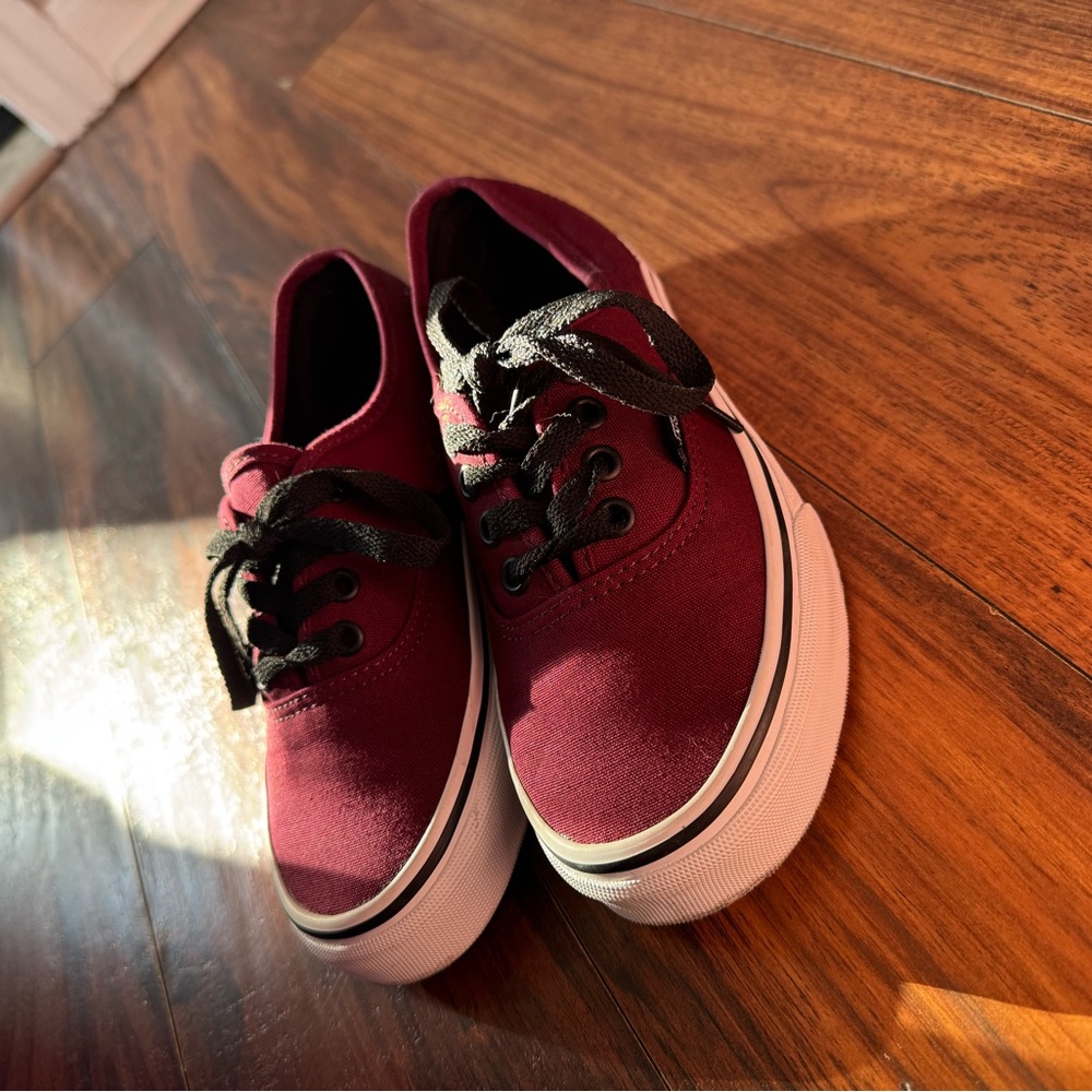 Vans Burgundy and Black Sneakers